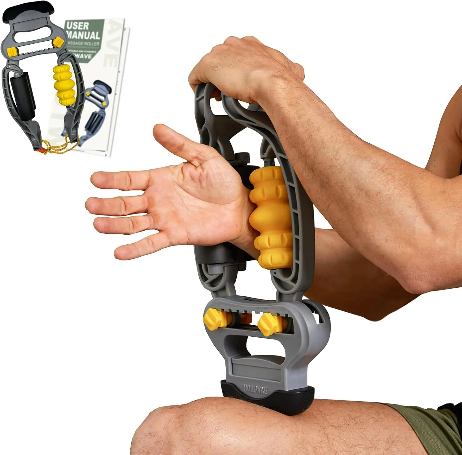 HOTWAVE Arm & Leg Massager Roller – Roller for Muscles Deep Tissue to Address Golfer’s Elbow, Tennis Elbow, Carpal Tunnel & More – Arm Massager & Leg Roller for Inflammation & Faster Recovery Home Spa Equipment Body Care