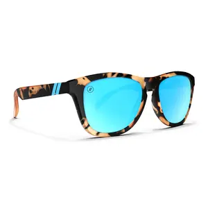 Blenders L Series Jungle Rain Sunglasses – Polarized Blue Mirror Lenses, UV400 Protection, Scratch-Resistant, Crystal Orange & Black Tortoise Frame