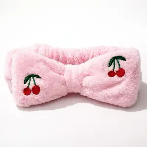 Cherry Plush Spa Headbands