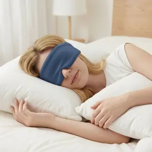 Weighted Eye Mask Strapless Full Coverage, Breathable Light Blocking Sleep Mask, Deep Touch Pressure Eye Mask, Premium Eye Masks for Sleep, Calming & Soothing Eye Shade for Daily Use and Travel