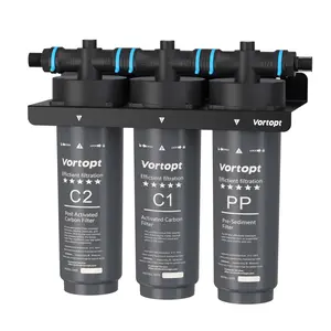 Under Sink Water Filter, Under Sink Water Filtration System 5 Stage Filtration Sediment Carbon Filter, Reduces Chlorine, Taste and Odor, Fluoride,F02-CTO