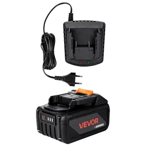 VEVOR 20V MAX, Portable Battery and Charger Combo, AC 110V, 4.0 Ah Lithium - Ion Battery Pack, 4000 mAh Large Capacity, Extended Runtime, Compatible with Series Tools, for Replacement and Fast ChargingVEVOR Super Brand Day