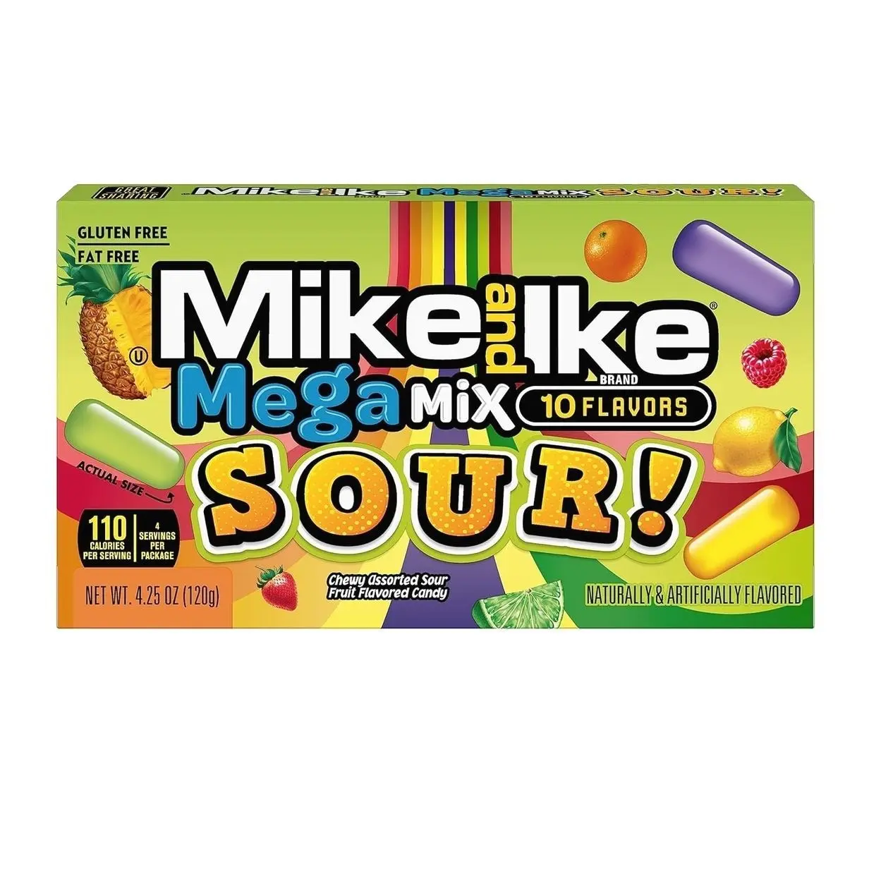 Mike and Ike Candy, Mega Mix Sour, 4.25oz Theater Box, Pack of 12, Viral Tiktok