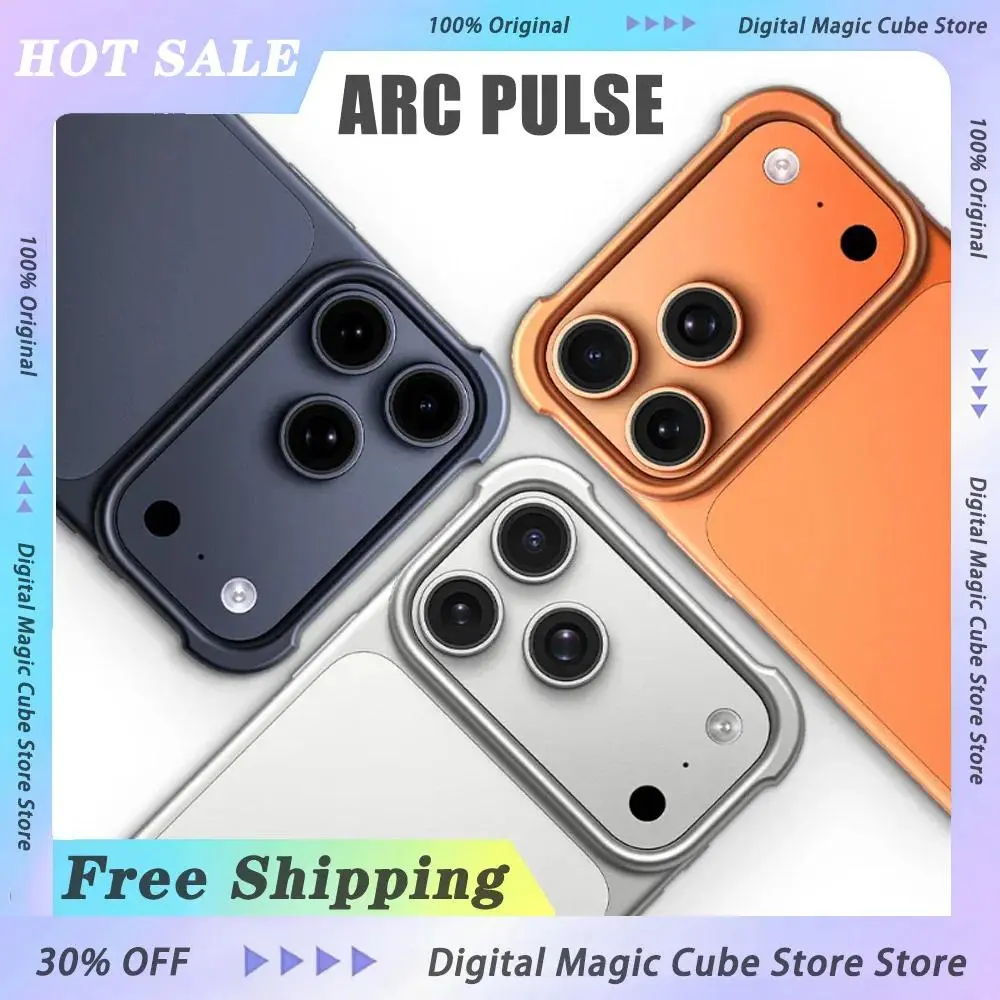 ARC PULSE Phone Case Aluminum Metal Borderless Mobile Phone Case For iPhone17 AIR PRO MAX Phone Accessories Giffts