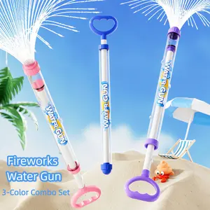 3pcs Firework Water Gun Romantic Fireworks Style High Pressure Pull-Out Sprinkler Spray Toy Portable Water Soaker Toy for Couples Kids Bathing Pool Party Beach Backyard Outdoor Summer Play Activity water play water guns toy guns bath toys outdoor games