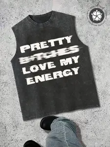 Men's and Women's Snowflake Style Knitted Vest Tank Tops, Fashionable Comfortable Loose Casual Set with Letter Print, Perfect for Summer Wear