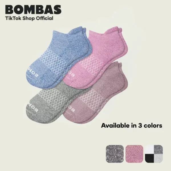 Bombas Women’s Ankle Socks – Solid Honeycomb Arch Support, Seamless Toe, Breathable Soft Cotton – Running & Walking Comfort Socks for Men & Women – Multi-Color Packs (2/3/5 Pairs)