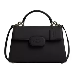 COACH Eliza 27 Magnetic Snap Detachable Strap Fine Calfskin Crossbody Tote Large Women's Black