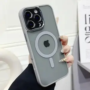 protective Case for iPhone 16 16e 15 14 13 Plus 12 11 Pro Max Compatible with magnetic, Translucent Matte Back Slim Phone Cover,Soft TPU Cushioning Hard Translucent Matte Back Slim Fit protective Protective Caseslim anti-slip durable protective case