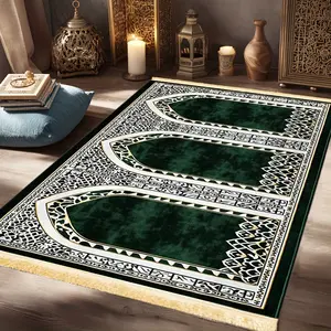 1piece Gothic Arch Prayer Mat - Polyester, Machine Washable, Indoor/Outdoor Use, Ideal for Pilgrimage, Meditation & Home Decor