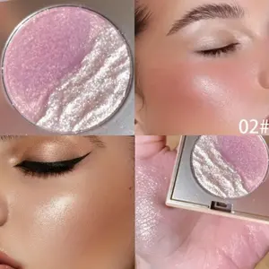 2-in-1 highlighter and contour palette, a multi-purpose brightener for eyeshadow, blush, and contour. Pearl-textured eyeshadow with long-lasting and rich color, perfect for defining contours and brightening the face, creating a radiant and charming makeup