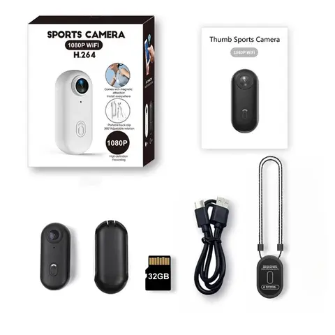 NUISK Mini Thumb Action Camera - 1080P WiFi Sports Camera with Magnetic Hands-Free Design, Card Recording, Fast Charging, Stable Connection, Lightweight Vlogging Device for Commuting, TikTok Shop Back-to-School