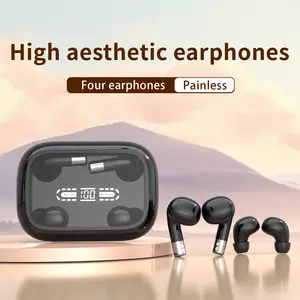 MSHUKCOE Two Pairs Couple Earbuds 4 Earbuds 10h Battery Dual Touch Transparent Case Low Latency IPX5 Waterproof TikTok 2026 Viral Couple Tech