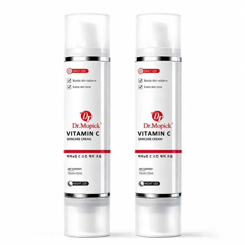 2pcs  Dr.Mopick Advanced Vitamin C Brightening Complex Dual Chamber Niacinamide Serum Day Night Hydrating Face Care Moisturizer Skin Repair