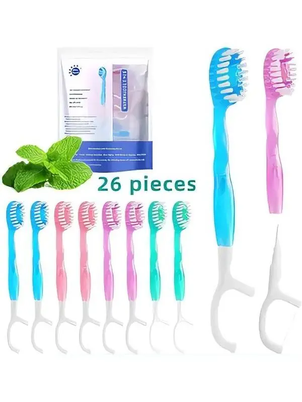 Fresh Fruit Aroma Toothbrushes - 4 Flavors (Peach, Green Plum, Cherry Blossom, Mint) - Smooth Polymer Fiber Thread for Gum Care, Bathroom Home Supplies