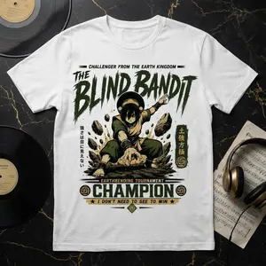 Toph Blind Bandit Shirt, Earthbender Graphic Tee, Avatar The Last Airbender Inspired Vintage T-Shirt, Unisex 100% Cotton Fan Gift