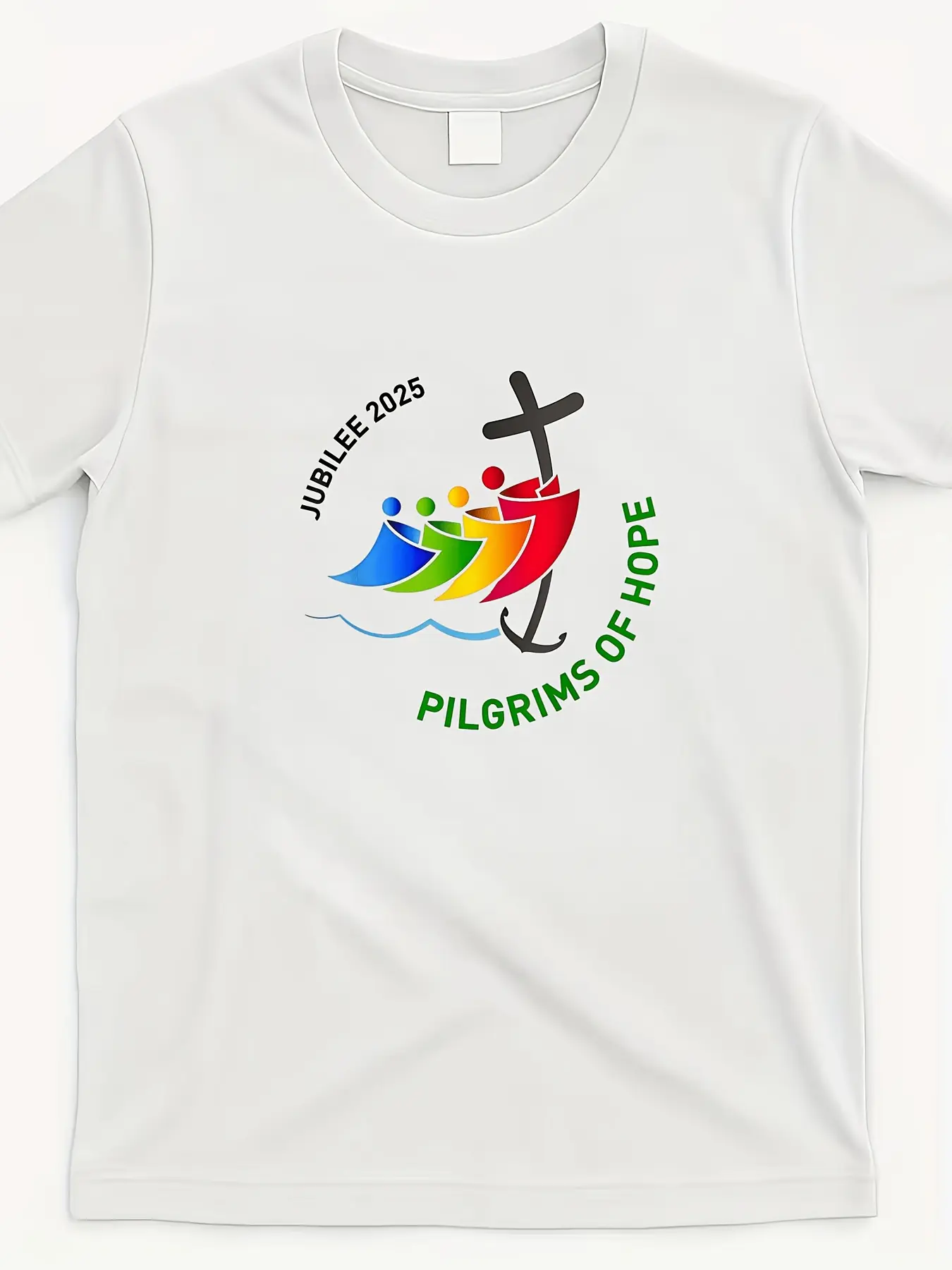 2026 Jubilee Hope Pilgrim T-Shirt - White Religiou unisex soft cotton short sleeve t shirt, vintage graphic casual tee for men women teens, perfect birthday holiday gift for camping travel gym daily street  wear