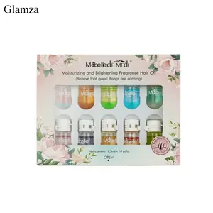 Glamza Perfume Hair Oil Capsules 10-Pack, 2-in-1 Hair Treatment & Lightweight Serum, Heat & UV Protection, Frizz Control & Shine, Portable Travel Hair Care for All Hair Types