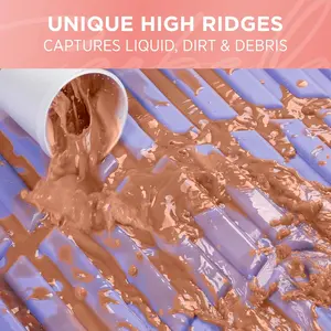 4Piece Lavender Rubber Floor Mats – Universal Trim to Fit, Weather Resistant Cute Girly Accessories for Women (Fits Cars, Trucks, SUVs)