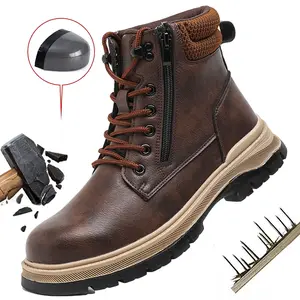 Safety Shoes Men Work Sneakers Indestructible Shoes Puncture-Proof Protective Shoes Work Boots High Top Waterproof boots Construction Work Shoes Anti-slip wear resistant Construction Work & Daily Wear