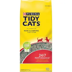 Purina Tidy Cats Non Clumping Cat Litter, 24/7 Performance Multi Cat Litter - 10 lb. Bags