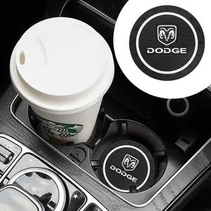 1/2/4Pcs Rubber Car Non-slip Mat Car Water Coaster Cup Bottle Holder Pad Auto Interior Anti-Slip Pads For Dodge Ram 1500 SRT SXT Challenger Durango Charger Grand Caravan Dart Journey Avenger Nitro Accessories