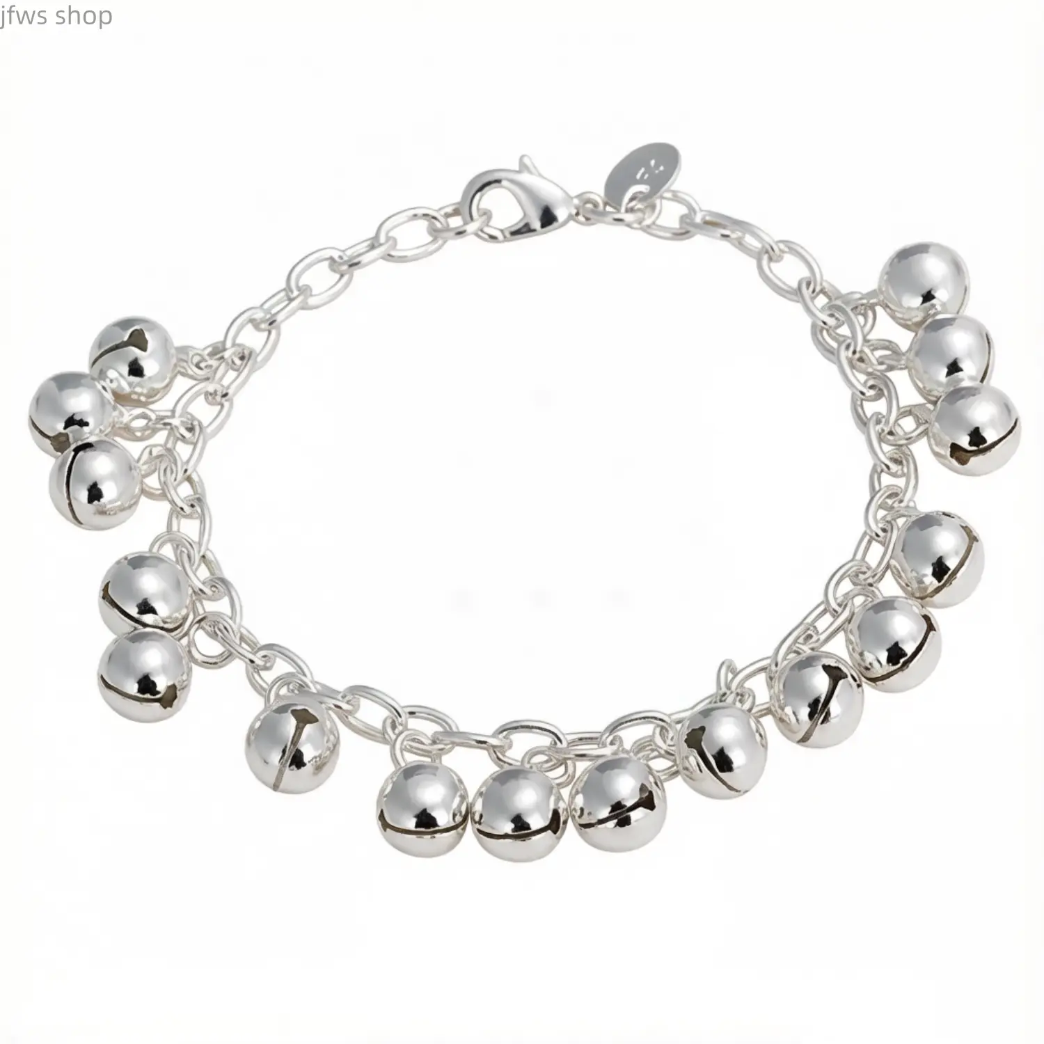 Women's 925 Sterling Silver Fashion Bracelet - Elegant Bell Charm, Elegant DIY Bag Accessories, Metal Luggage & Bag Accessory for Party, Any Occasion, Summervibes (DIY-Friendly)
