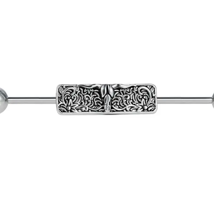 16G Filigree Cowskull Industrial Ear Piercing