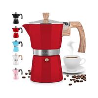 Red with Wooden Handle