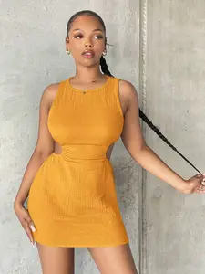 SHEIN SXY Summer Cut Out Waist Bodycon Dress,Summer Dresses For Women