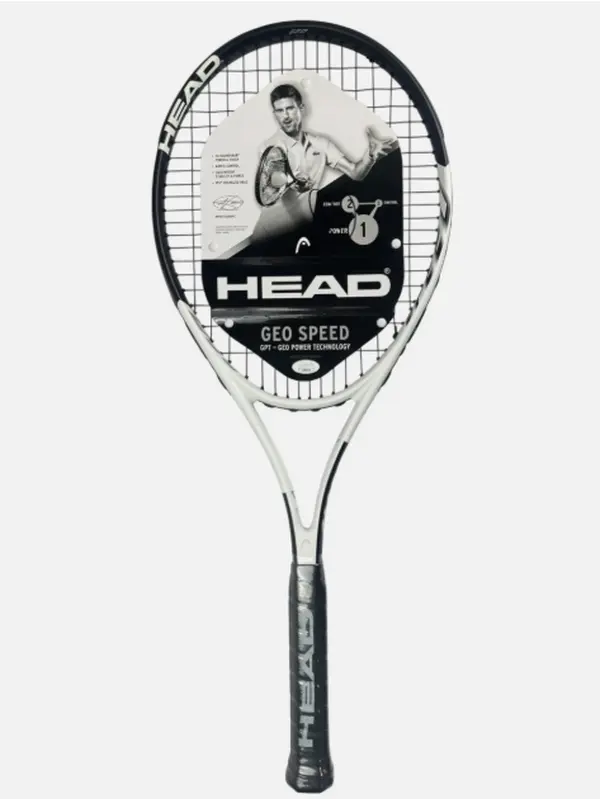 Novak Djokovic Autographed Head Geo Speed Tennis Racket - JSA COA (CSC049282), Clean Authentic Signature, Sleek Design, Grand Slam Default-Inspired Performance Styling for Collectors, Sports Memorabilia