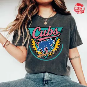 [Sale up to 50%] [Free Ship] Retro CUBS Baseball T-Shirt, Baseball Season Tee, Vintage Sports Graphic Shirt, CUBS Game Day Baseball Outfit