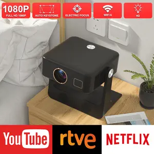 2025 Portable Projector, Native 1080P Projector, Portable Outdoor Movie Projector, Full HD Mini Projector with Speakers for Home Bedroom, Compatible with Smartphone, HD, USB, AV, PS5