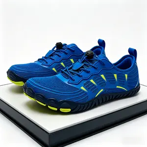2026 Blue-Yellow Mens Minimalist Fitness Shoes, Flexible Outsole, Lightweight for Gym & Travel