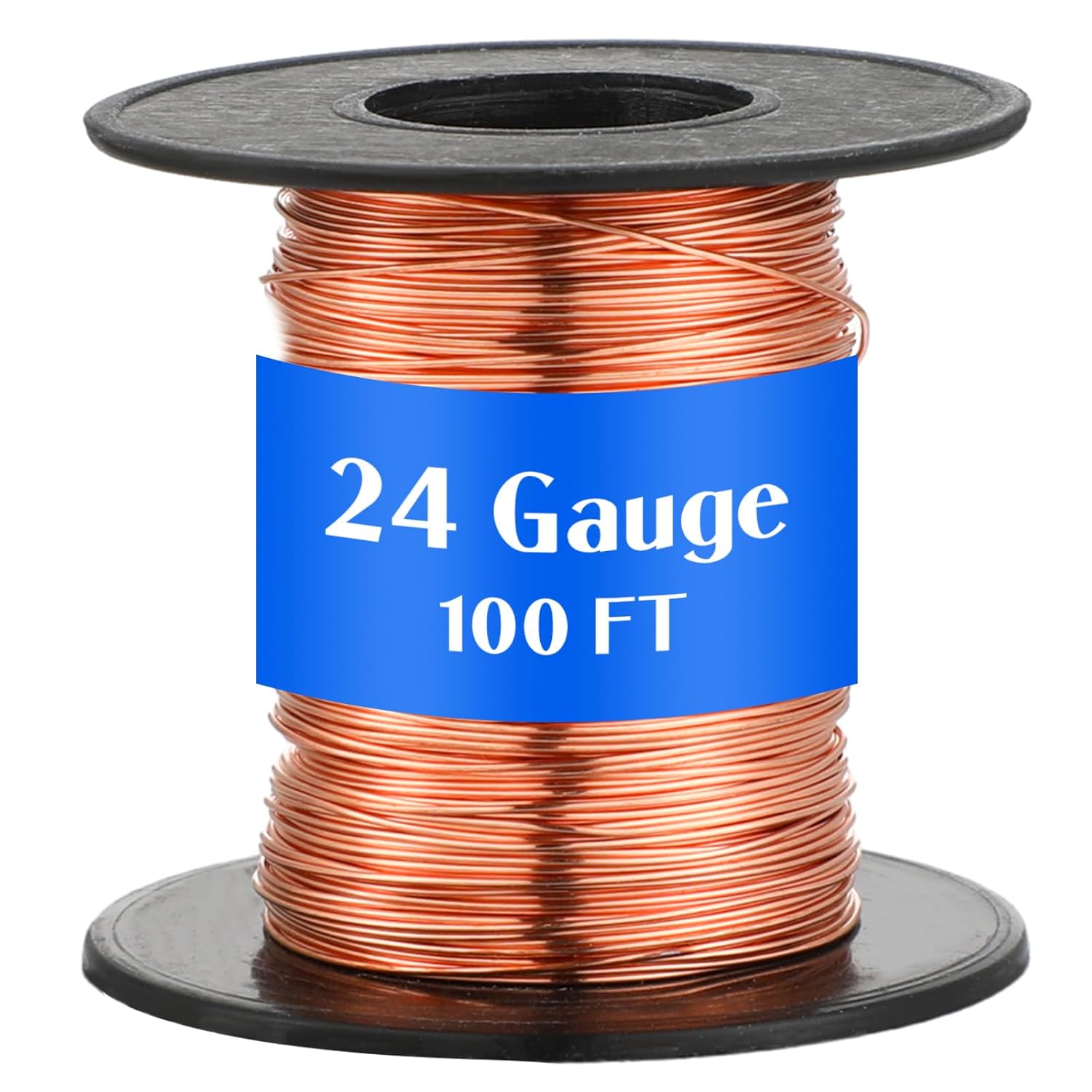 Therwen 100ft 24 Gauge Copper Wire for Gardening, Electroculture, Bonsai, Jewelry Making Beading DIY Craft Pure Bare Copper Wire Spool