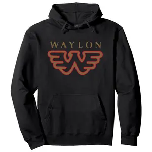 Waylon Jennings - Official Merchandise - Flying W Logo Hoodie | Size S-3XL