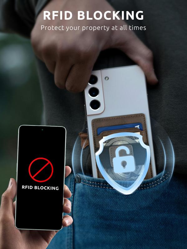 Minimalist Wallet for Men,Men's Slim Business Card Holder with RFID Blocking and Metal Pop Up Credit Card Case,Magnetic Card Holder for Phone,Birthday Anniversary Gifts for Mens,Black/Brown