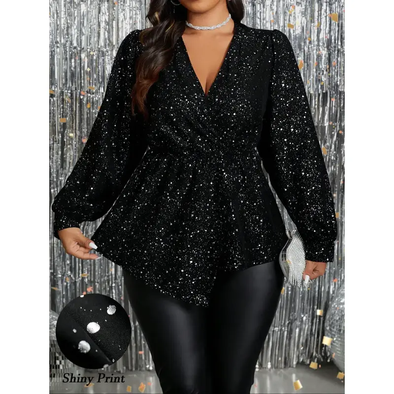 chinese dress ladies Center of Attention Black Sequin Dress for Curve and Plus Size – Ellaé  Lisqué