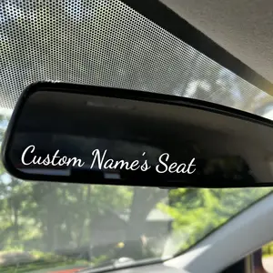Custom Name Rear View Mirror Decal: Personalized Car Sticker