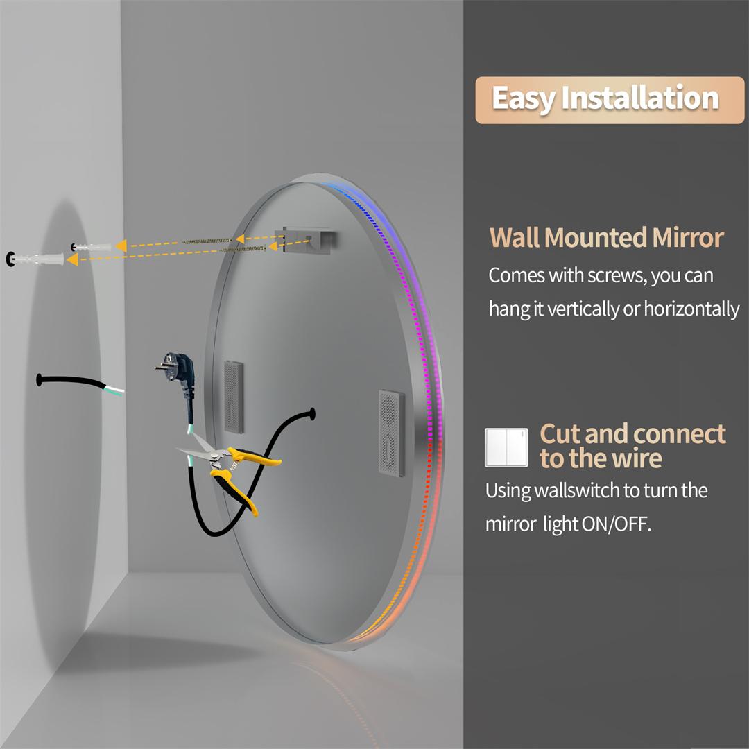 LumiBased LED Round Mirror LED Light with bluetooth LumiBased LED Round Mirror LED Light with bluetooth