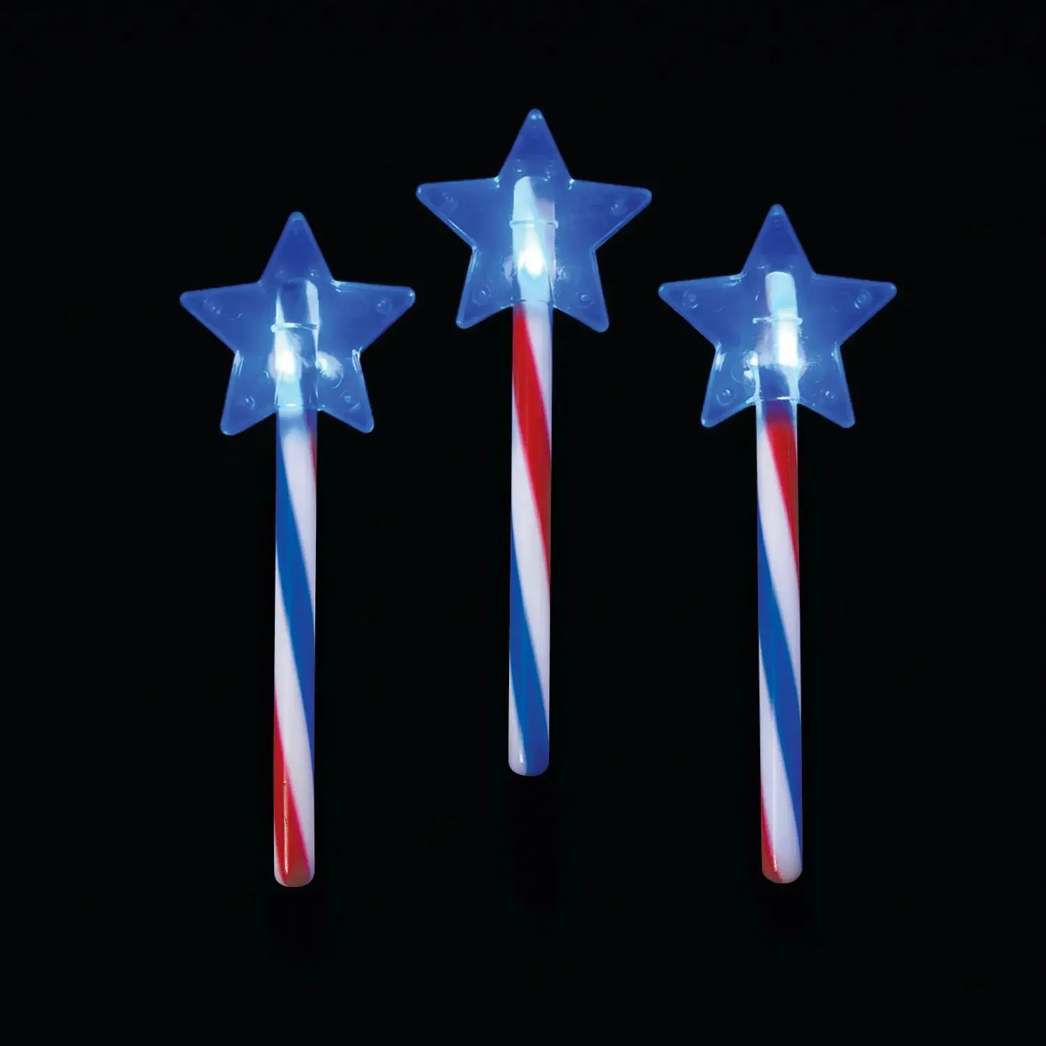 Patriotic Glow Swizzle Star Wand - 12 Pc., Party Favor, Gifts, Set, July 4Th, Plastic, Glow Sticks Bulk
