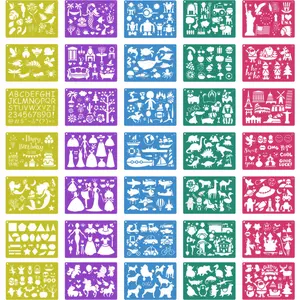 30/35 Pieces Drawing Stencils Set Drawing Painting Stencil Templates Artistic Stencil Set for Girls & Boys Gift and Card Making