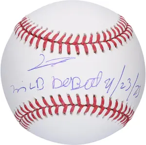 Junior Caminero Tampa Bay Rays Autographed Baseball with "MLB Debut 9/23/23" Inscription - Fanatics Authentic Certified