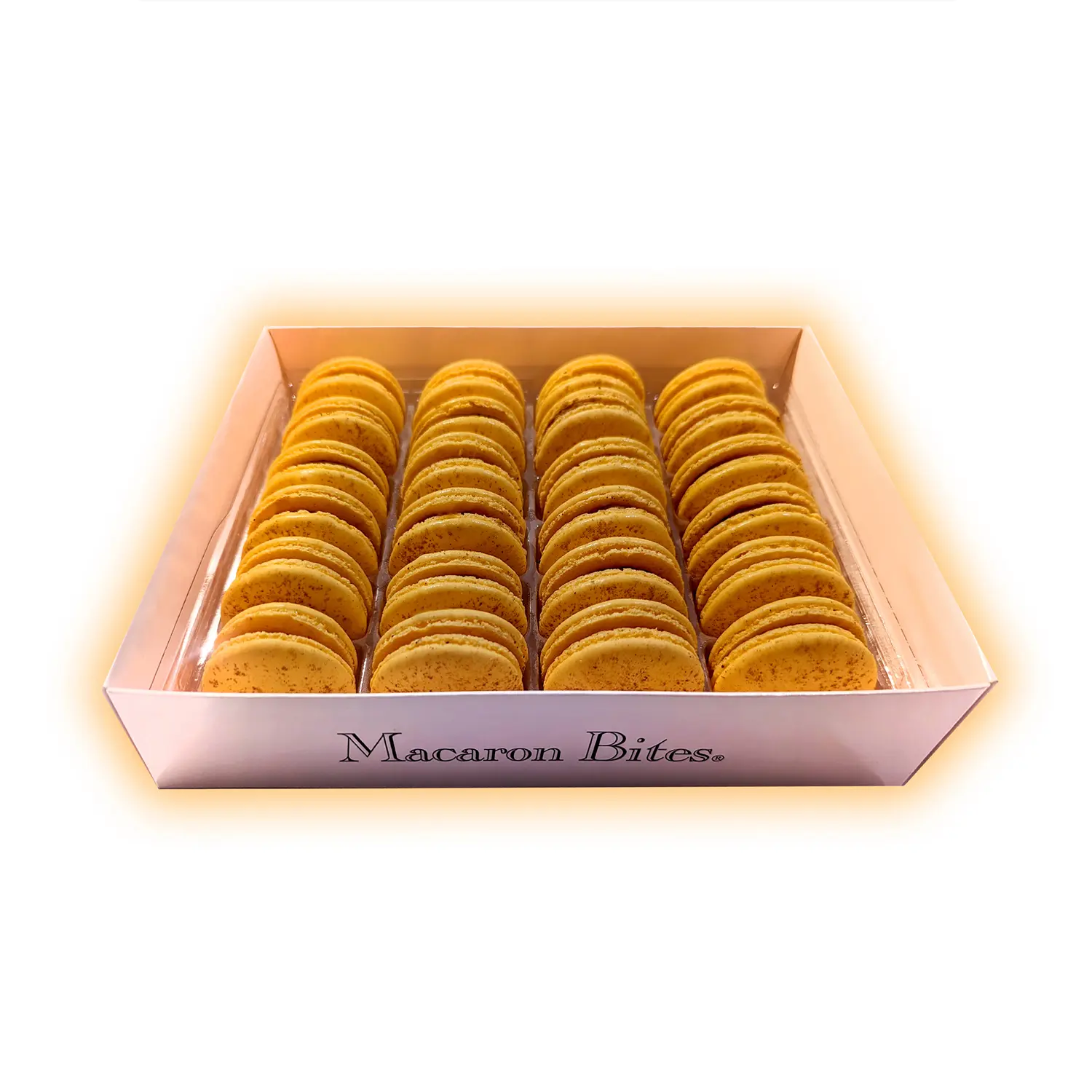 Macaron Bites Pumpkin Macaron Cookies Gift Box - 24 Count French Meringue-like Cookies with Creamy Exotic Fillings