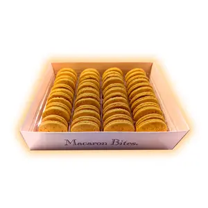 Macaron Bites Pumpkin Macaron Cookies Gift Box - 24 Count French Meringue-like Cookies with Creamy Exotic Fillings