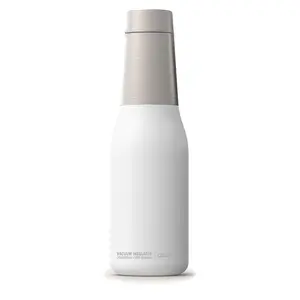 Asobu Oasis 20oz Vacuum Insulated Water Bottle – Reusable Double Walled Stainless Steel Thermos with Spill-Proof Screw Lid – Hot for 12 Hrs, Cold for 24 Hrs – White