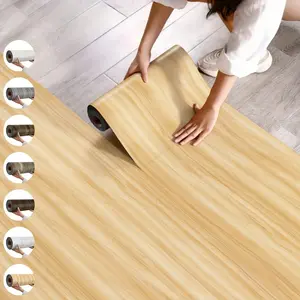 1 Rolls Self-Adhesive Wood Flooring Peel & Stick Suitable for Flooring Renovate in, Bedroom, Bathroom - Thickened IXPE Floor Tiles with Wood Grain Texture, Easy Install, Wear-Resistant, Scratch Resistant Surface, Suitable for DIY Home Renovation