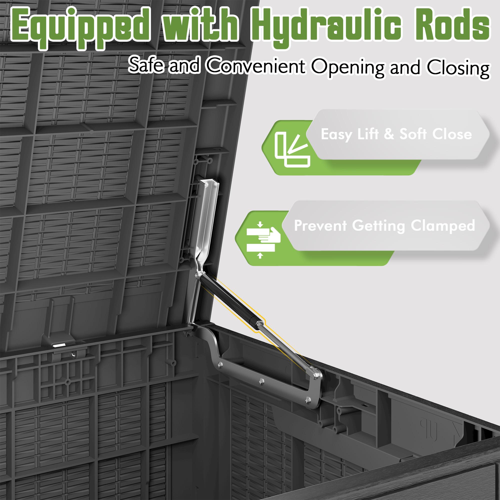 RIWENGO 31 Gallon Deck Box Resin Outdoor Storage Waterproof UV Resistant Lightweight Storage Box for Garden Tools Pool Supplies