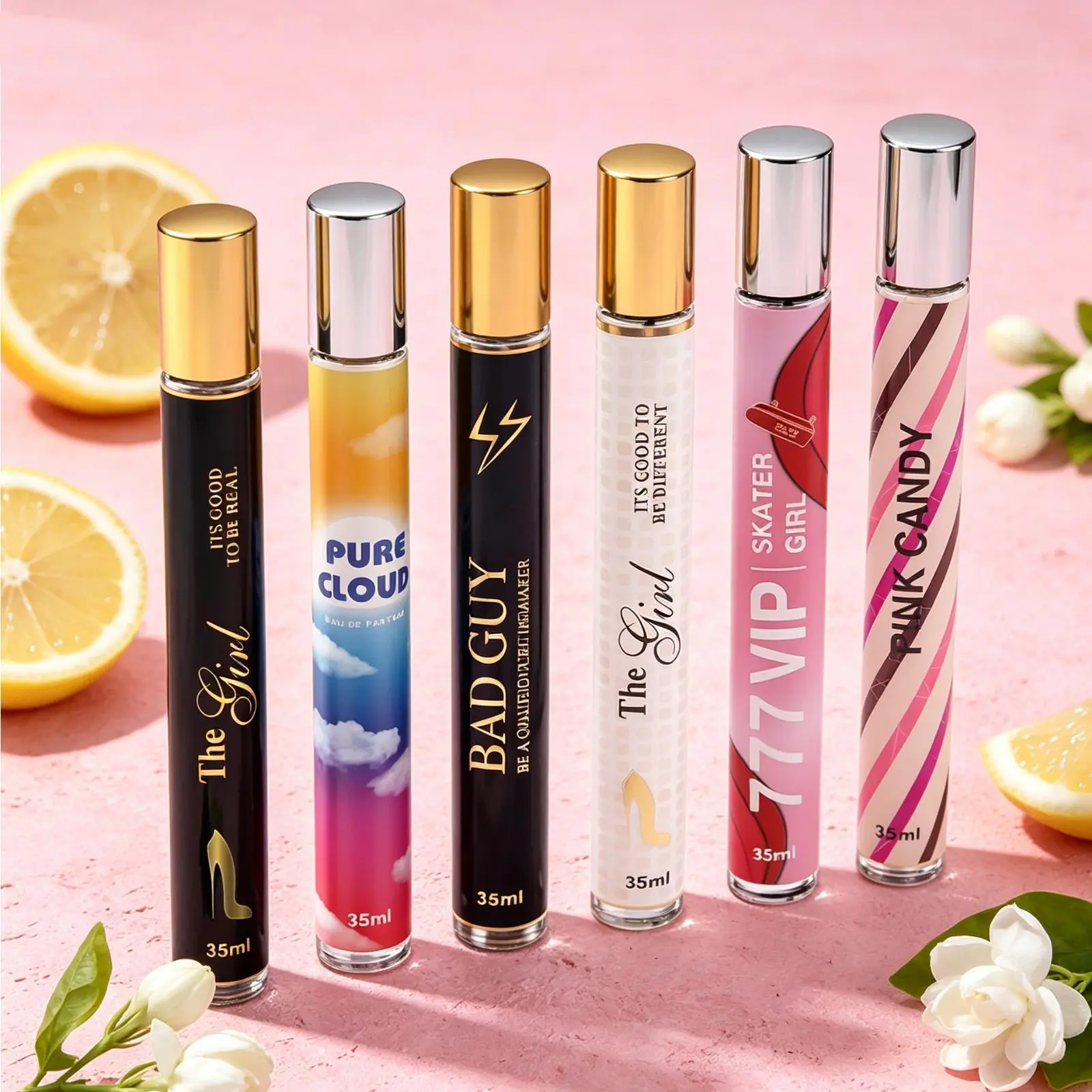 6 Pack Mini Portable Women's Perfume | 6 PACK Total：7.1 OZ / 210 ML | 35ML Each | 6 Different Scents: Citrus/Rose/Jasmine/Vanilla/Amber/Lily | Compact & Portable, Rich Variety, Essential for Business Trips & Travel, perfume for women