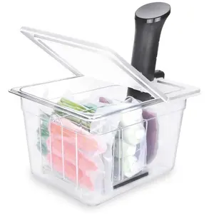 EVERIE Sous Vide Container 12 Qt with Collapsible Hinged Lid and Rack, Compatible with Anova Nano and AN500-US00 and Instant Pot (SET-12-NANO-PP) for Cooking & Reheating Kitchen Utensils